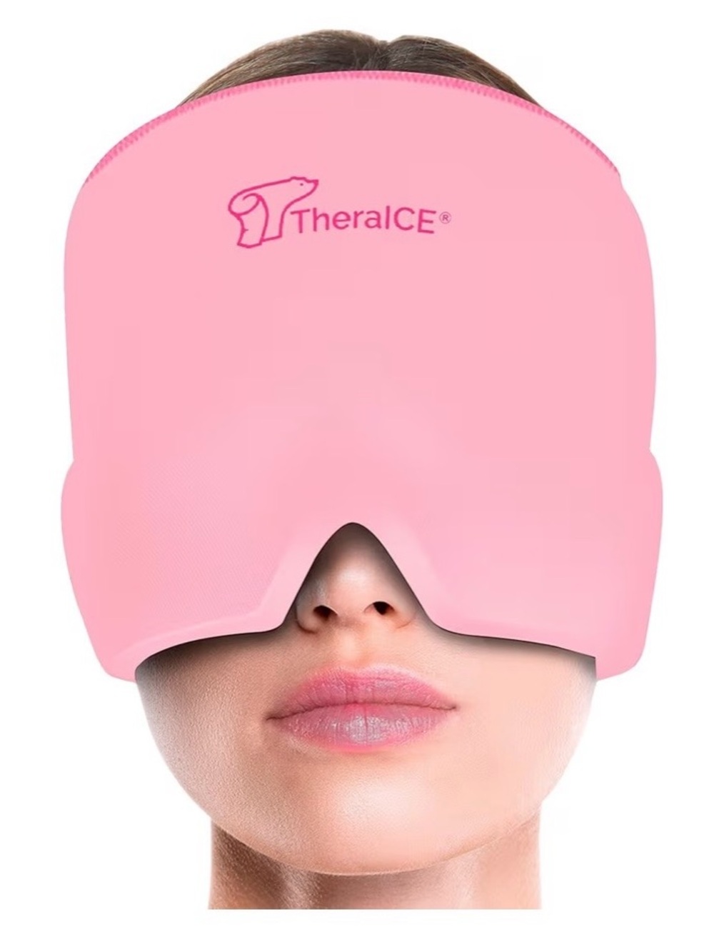 Headache Relief Pink Cooling Facial & Eye Mask for Soothing Relief